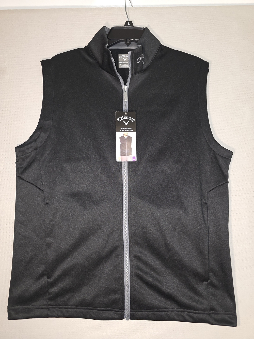 Callaway Men’s Black Zip-Front Golf Vest Medium
